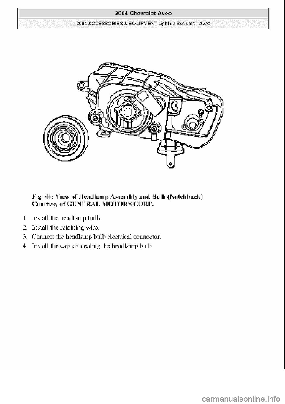 CHEVROLET AVEO 2002  Service Repair Manual 