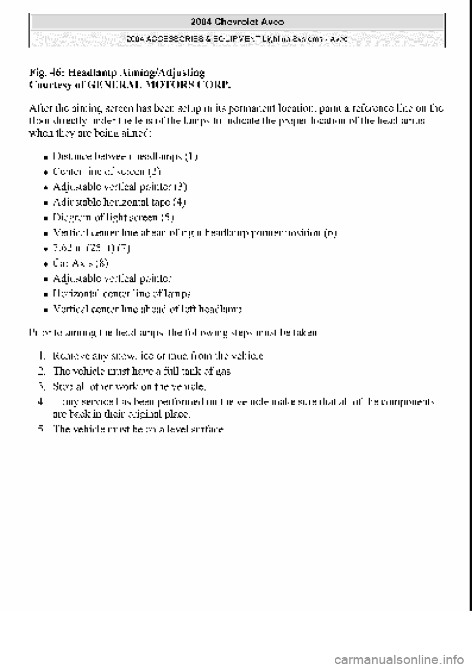 CHEVROLET AVEO 2002  Service Repair Manual 
