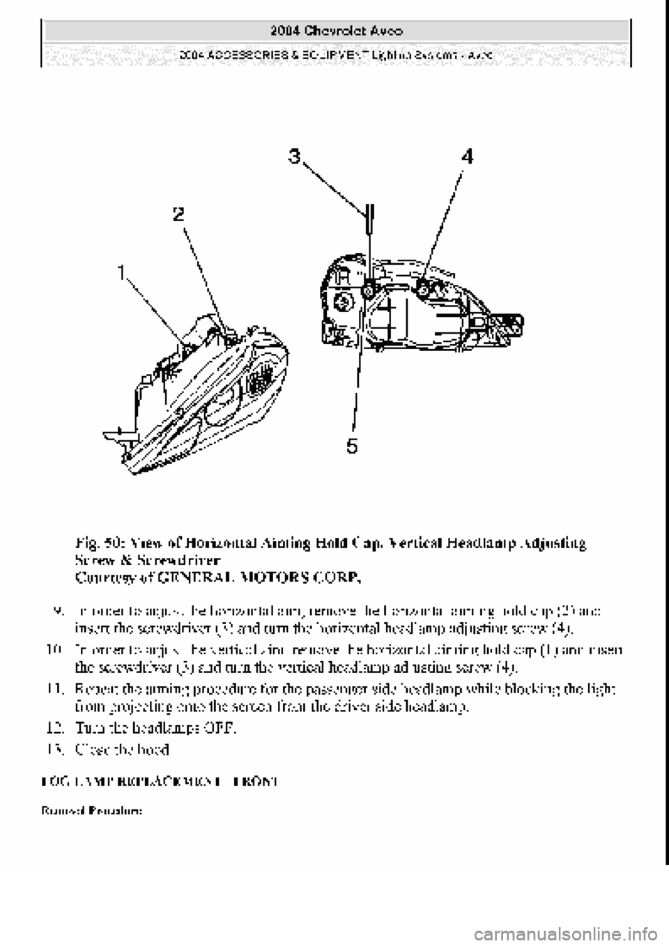 CHEVROLET AVEO 2002  Service Repair Manual 