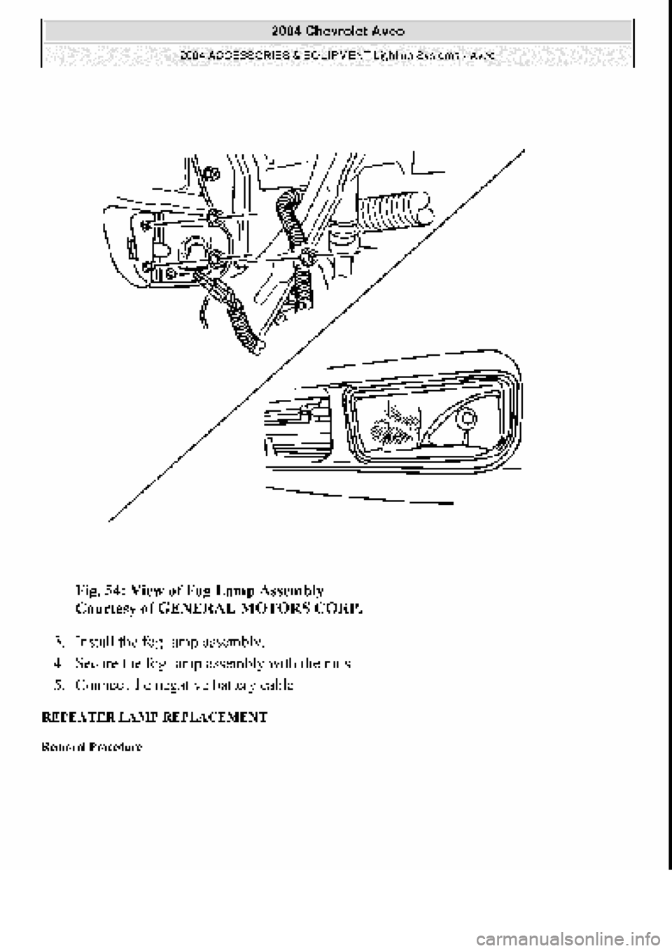 CHEVROLET AVEO 2002  Service Repair Manual 