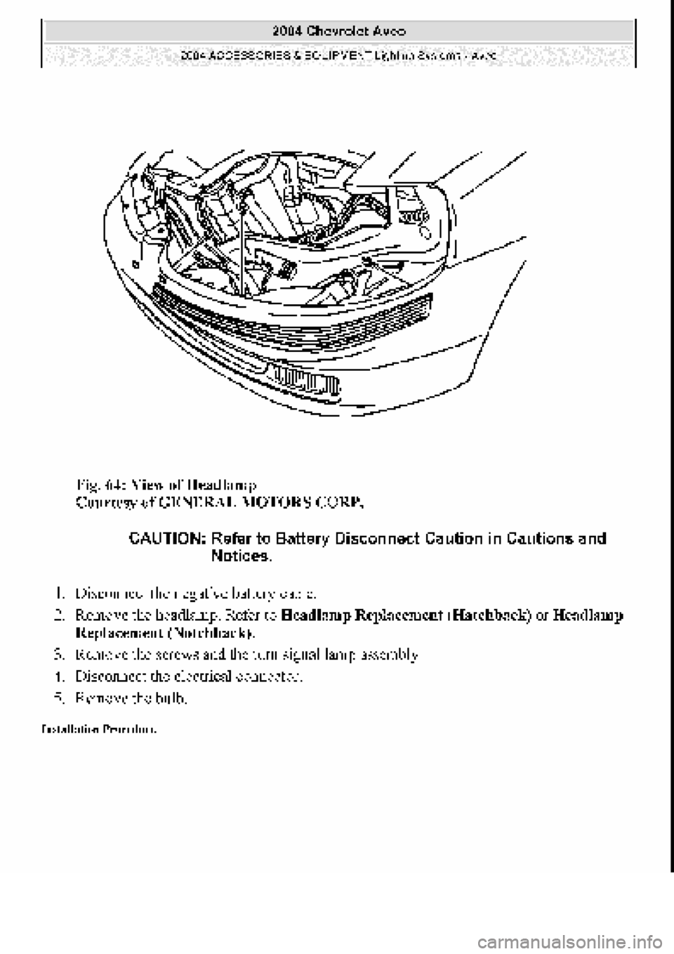 CHEVROLET AVEO 2002  Service Repair Manual 