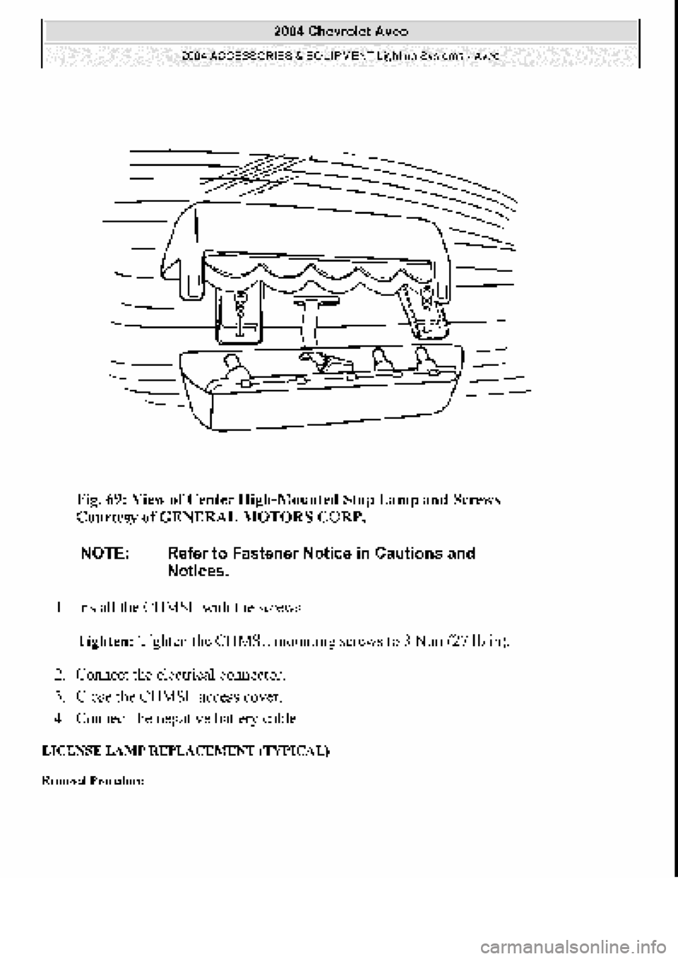 CHEVROLET AVEO 2002  Service Repair Manual 