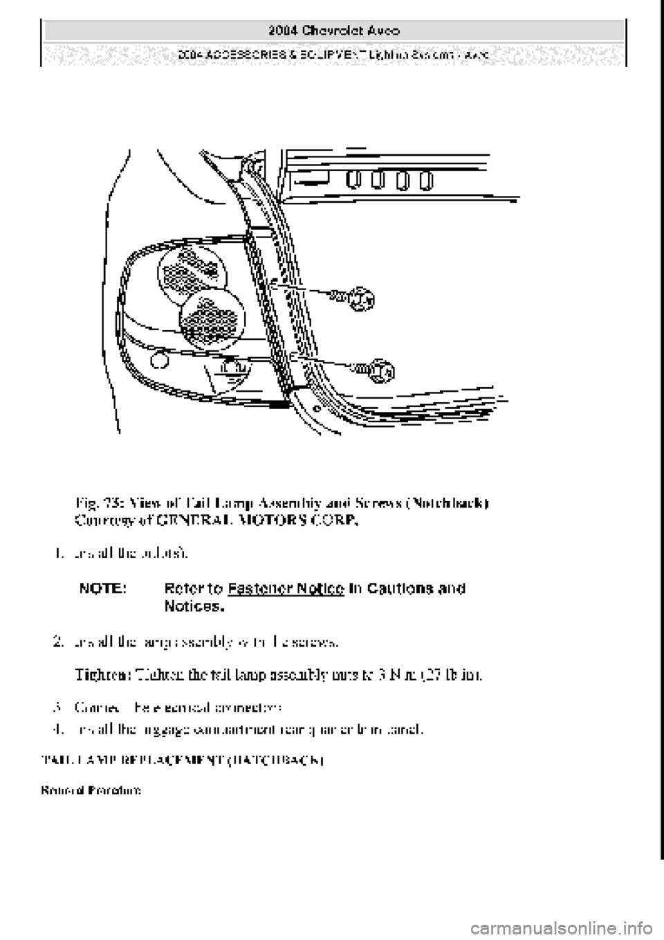 CHEVROLET AVEO 2002  Service Repair Manual 