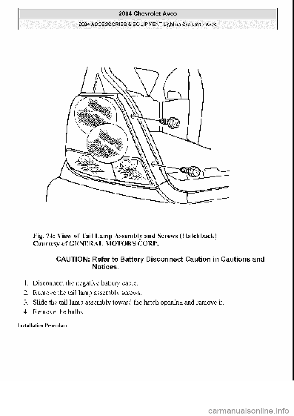 CHEVROLET AVEO 2002  Service Repair Manual 
