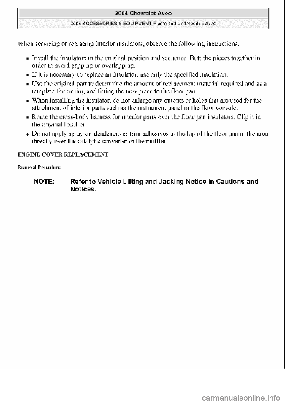 CHEVROLET AVEO 2002  Service Repair Manual 