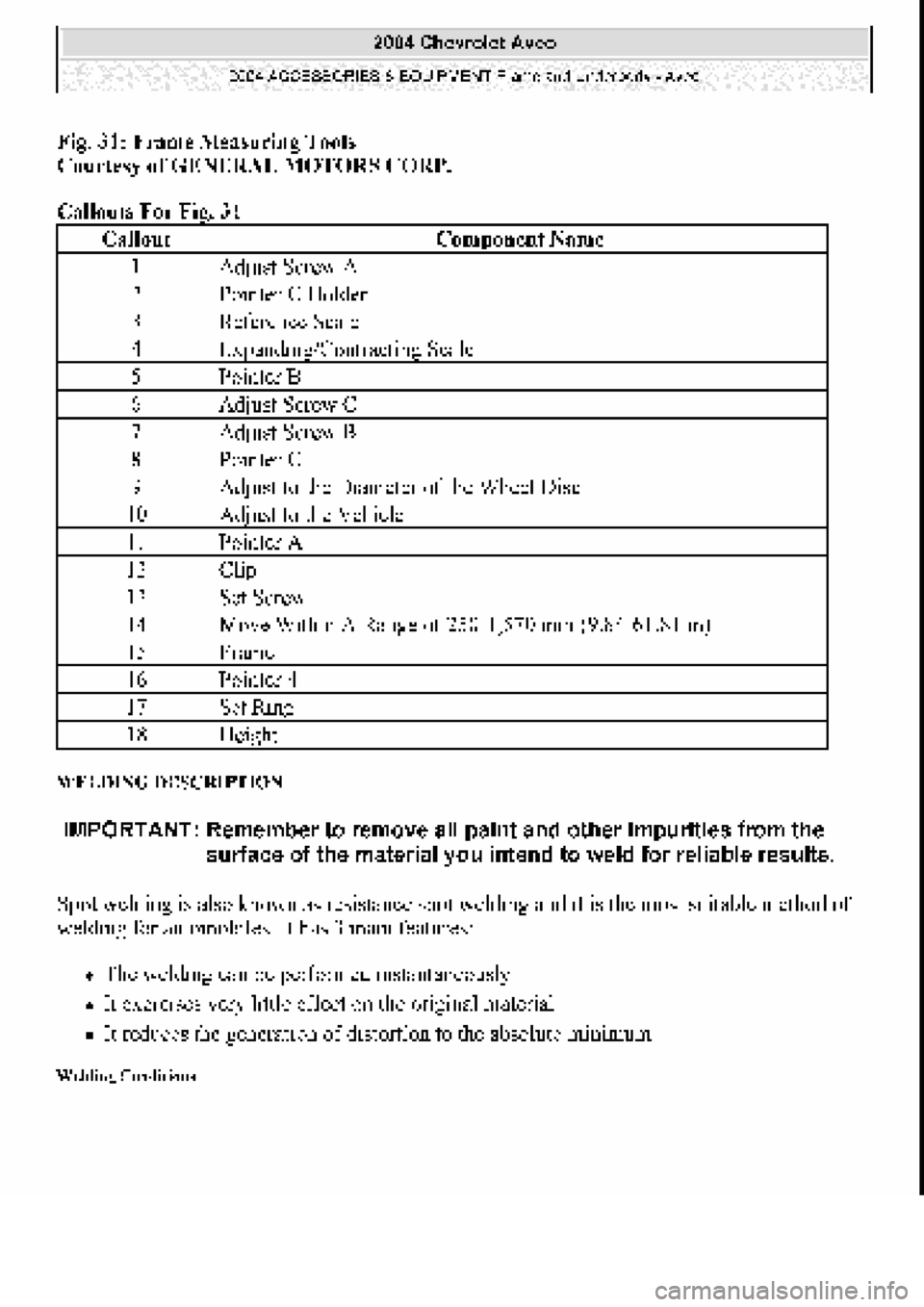 CHEVROLET AVEO 2002  Service Repair Manual 
