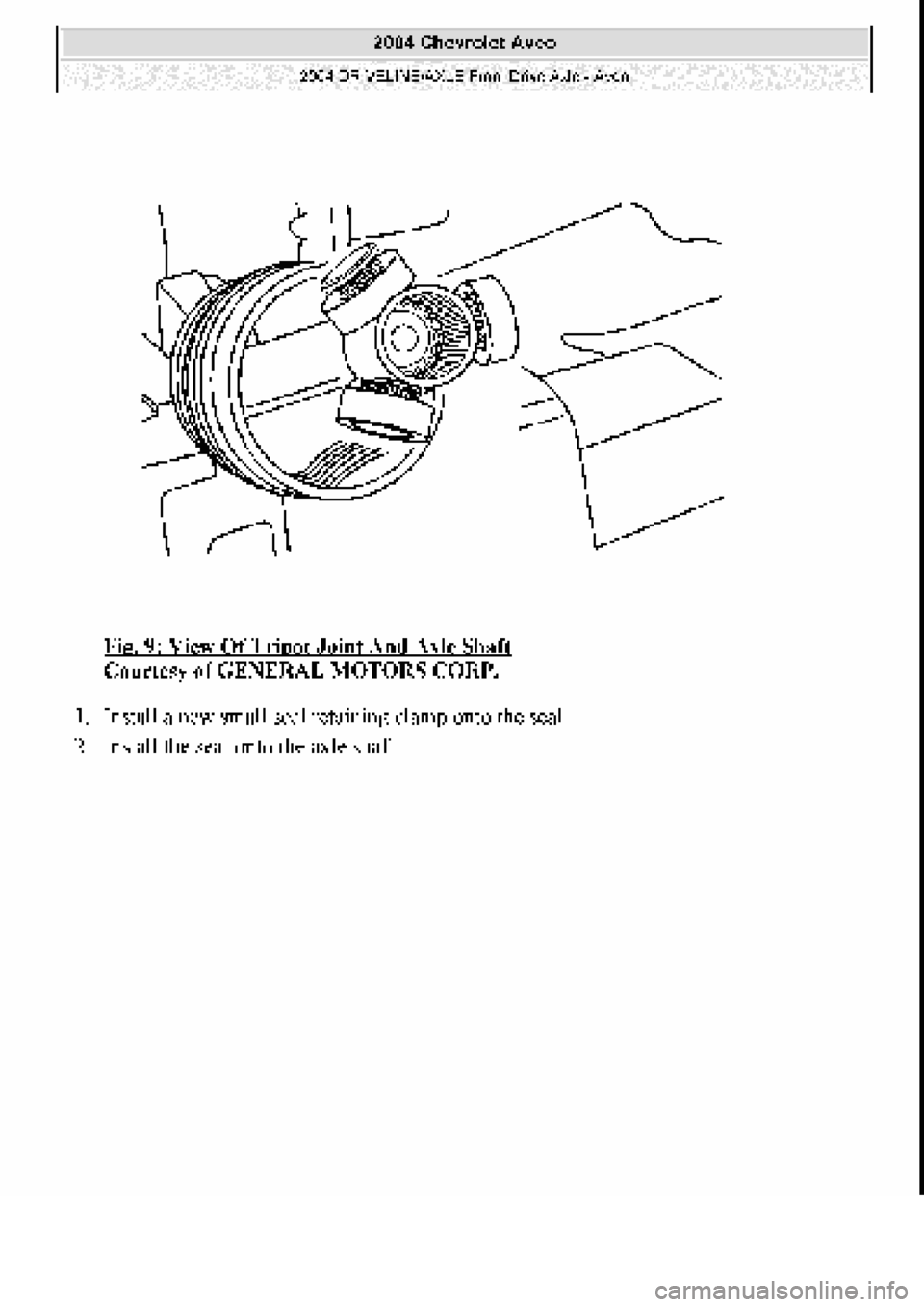 CHEVROLET AVEO 2002  Service Repair Manual 
