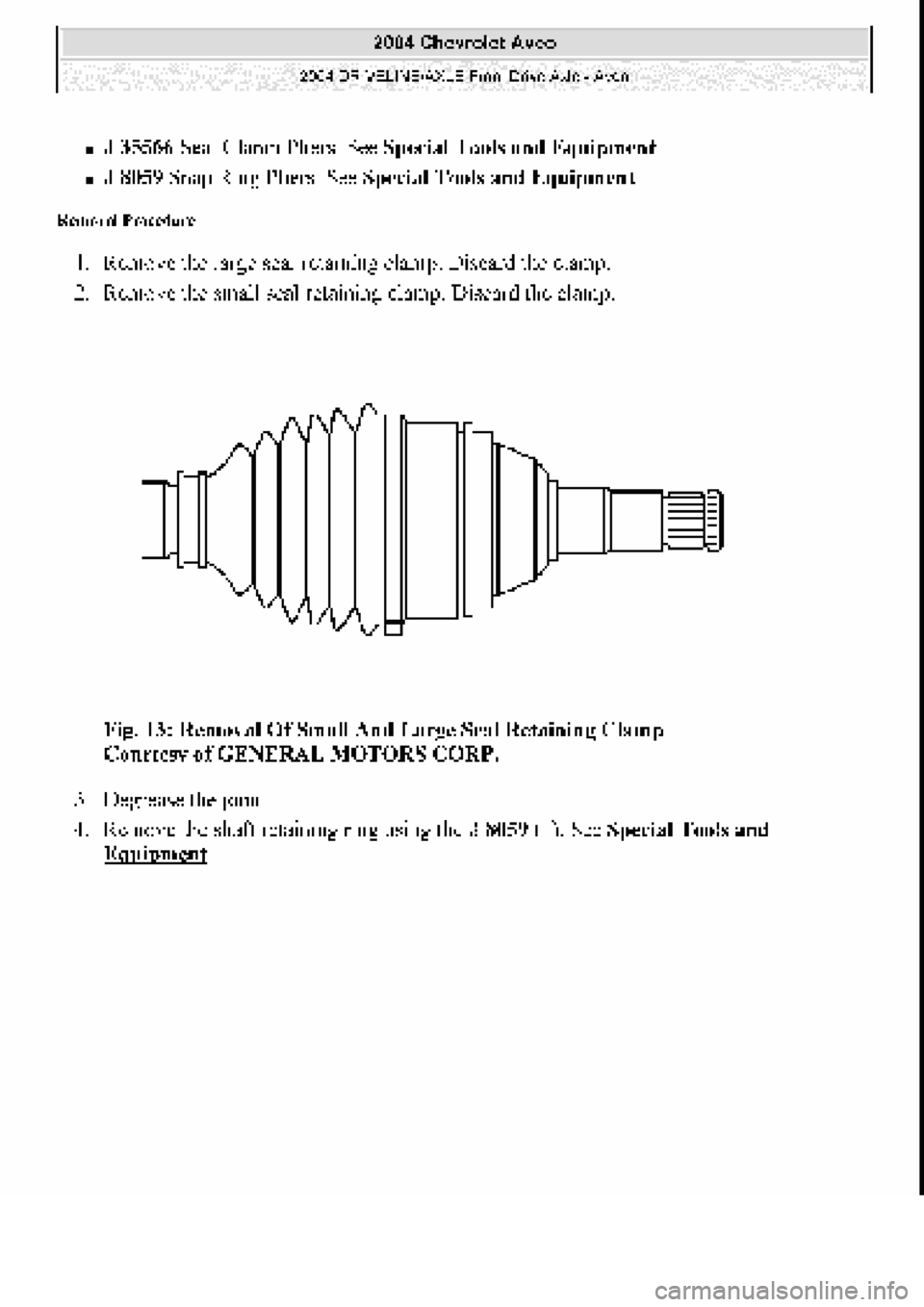 CHEVROLET AVEO 2002  Service Repair Manual 