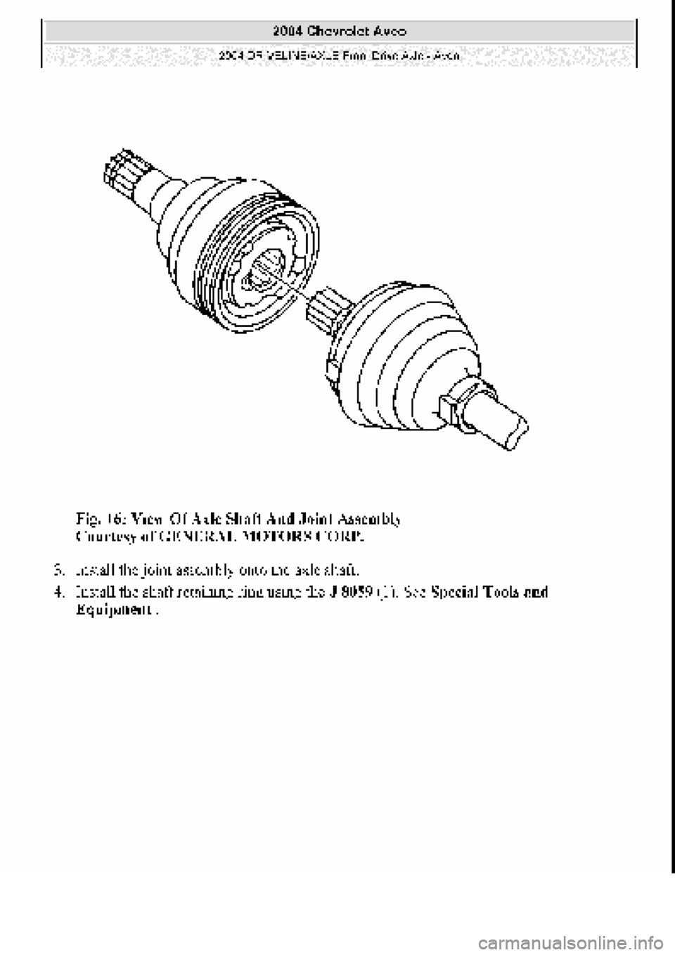 CHEVROLET AVEO 2002  Service Repair Manual 