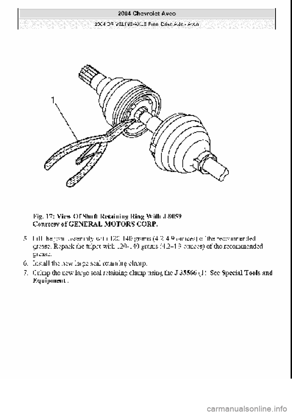 CHEVROLET AVEO 2002  Service Repair Manual 