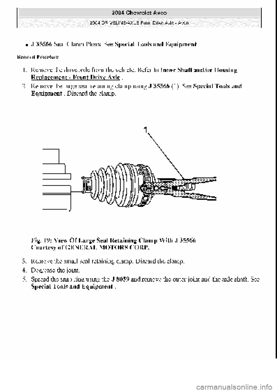CHEVROLET AVEO 2002  Service Repair Manual 