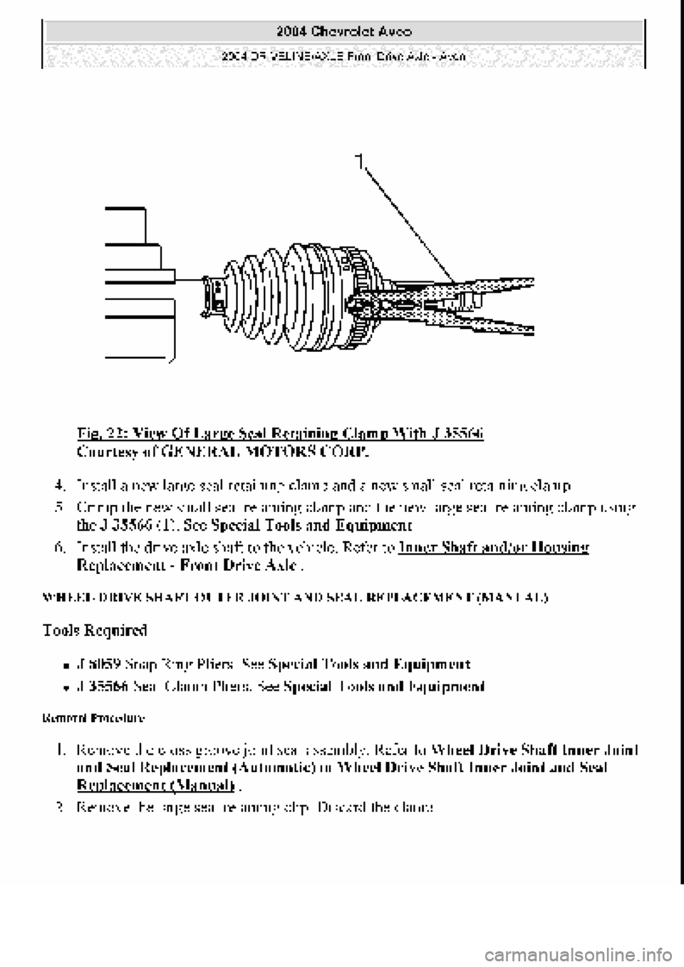 CHEVROLET AVEO 2002  Service Repair Manual 