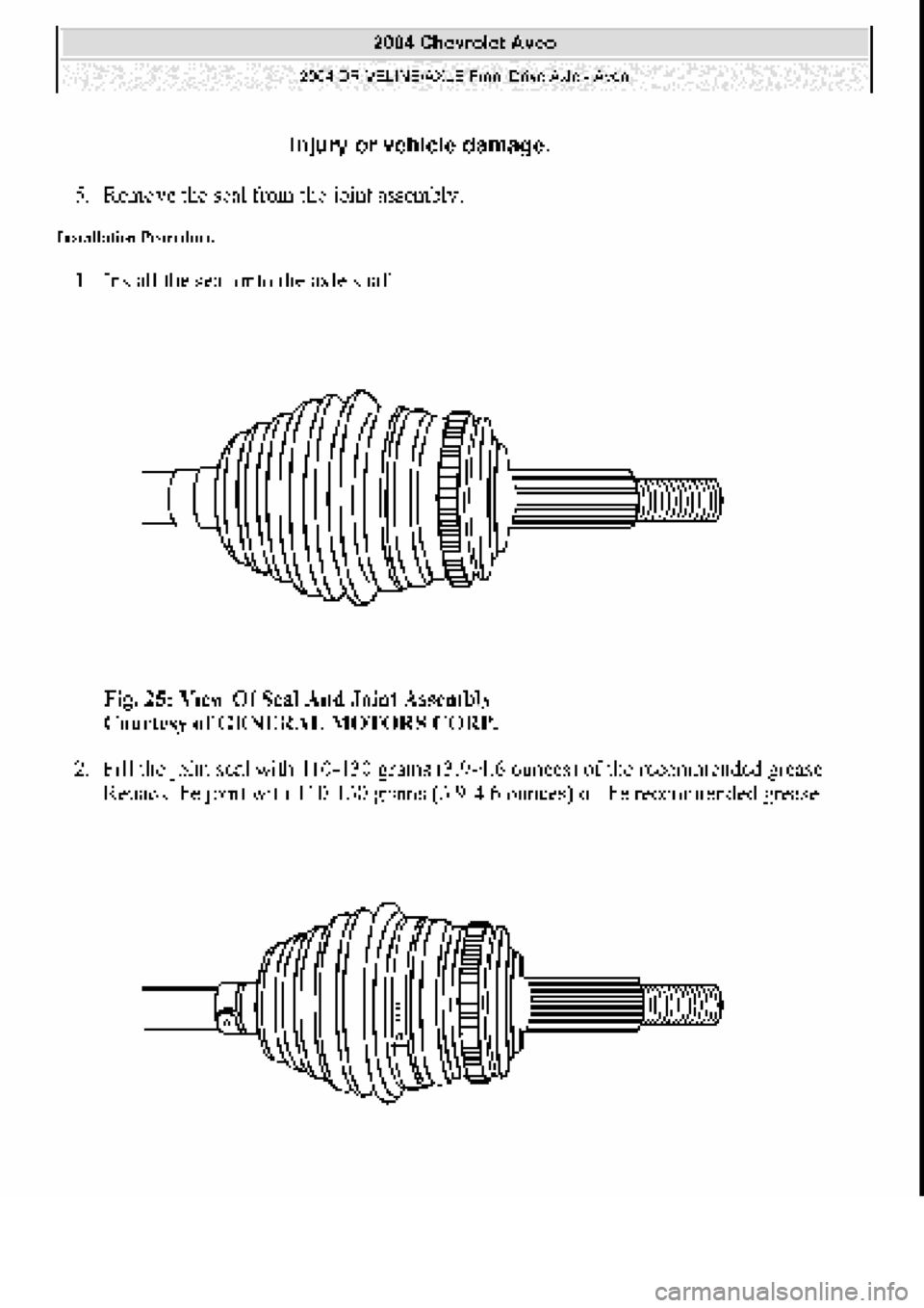 CHEVROLET AVEO 2002  Service Repair Manual 