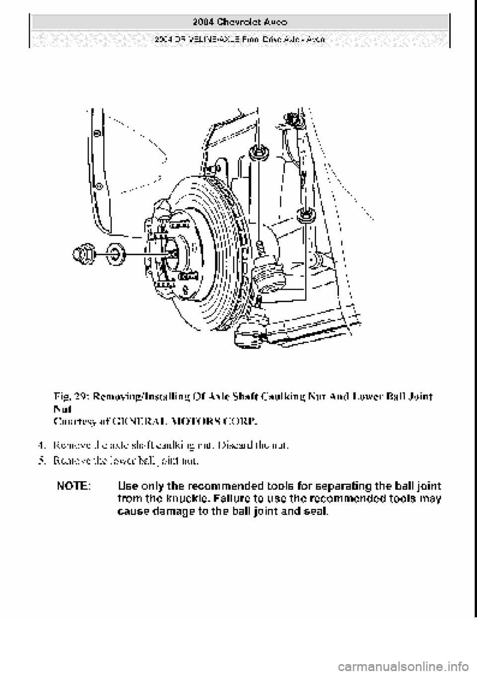 CHEVROLET AVEO 2002  Service Repair Manual 