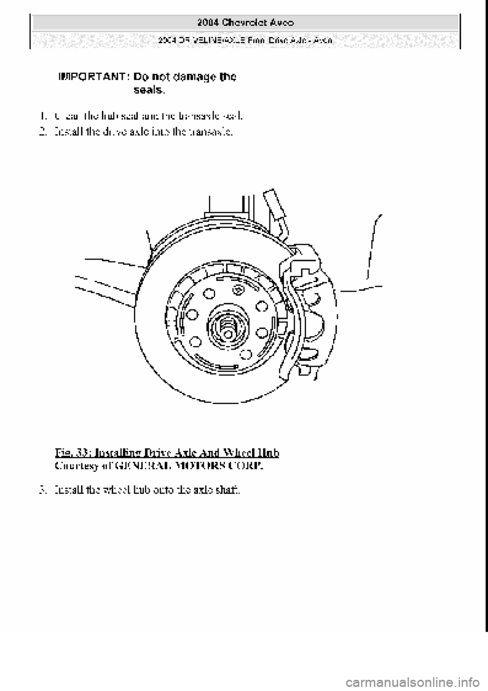 CHEVROLET AVEO 2002  Service Repair Manual 
