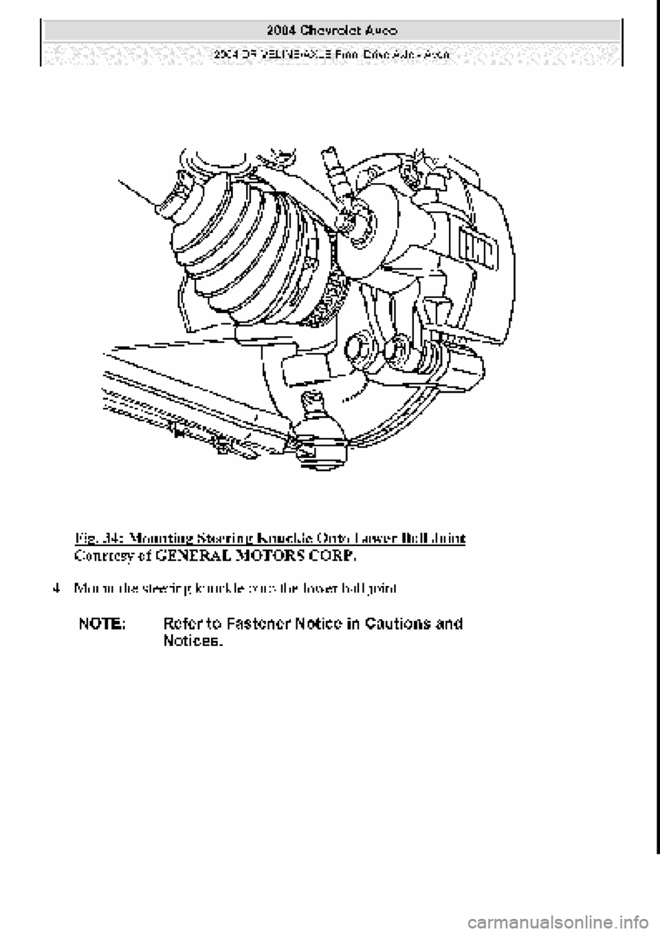 CHEVROLET AVEO 2002  Service Repair Manual 