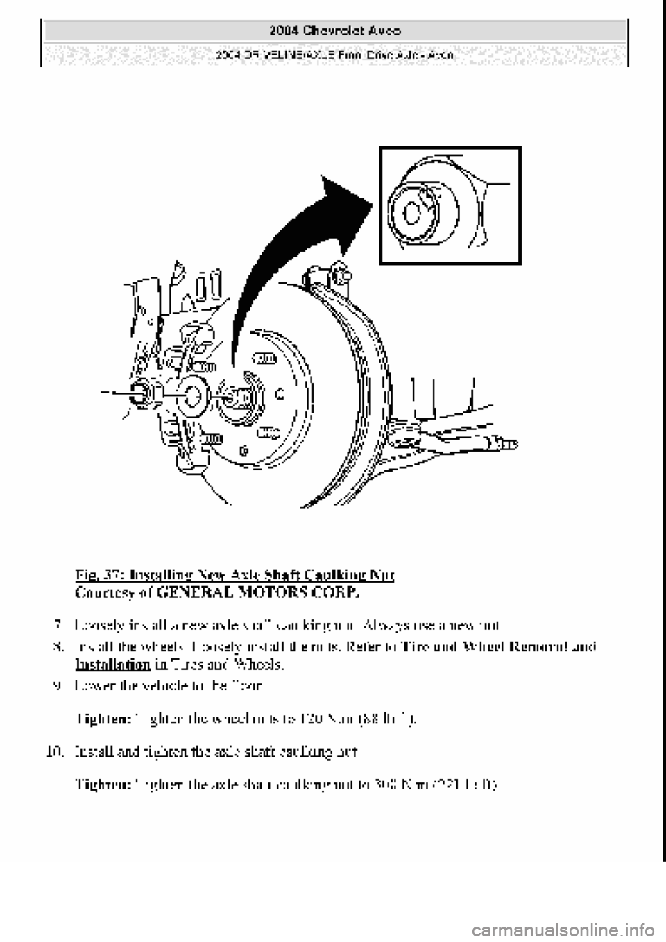 CHEVROLET AVEO 2002  Service Repair Manual 