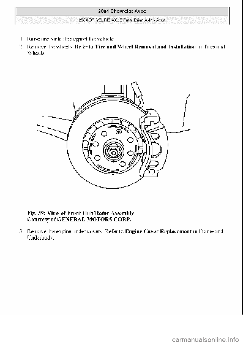 CHEVROLET AVEO 2002  Service Repair Manual 