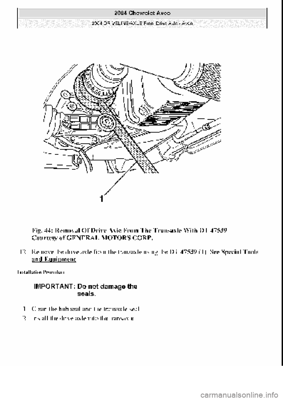 CHEVROLET AVEO 2002  Service Repair Manual 