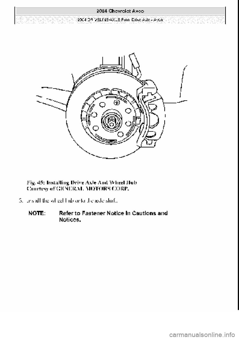 CHEVROLET AVEO 2002  Service Repair Manual 