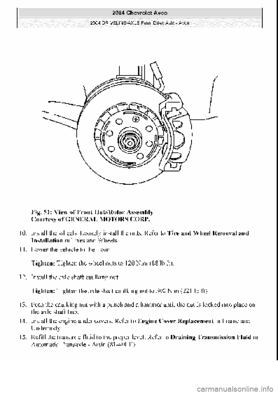 CHEVROLET AVEO 2002  Service Repair Manual 