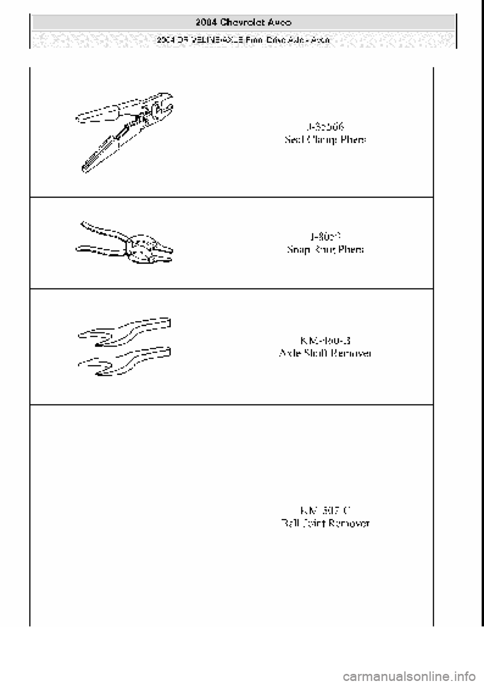CHEVROLET AVEO 2002  Service Repair Manual 