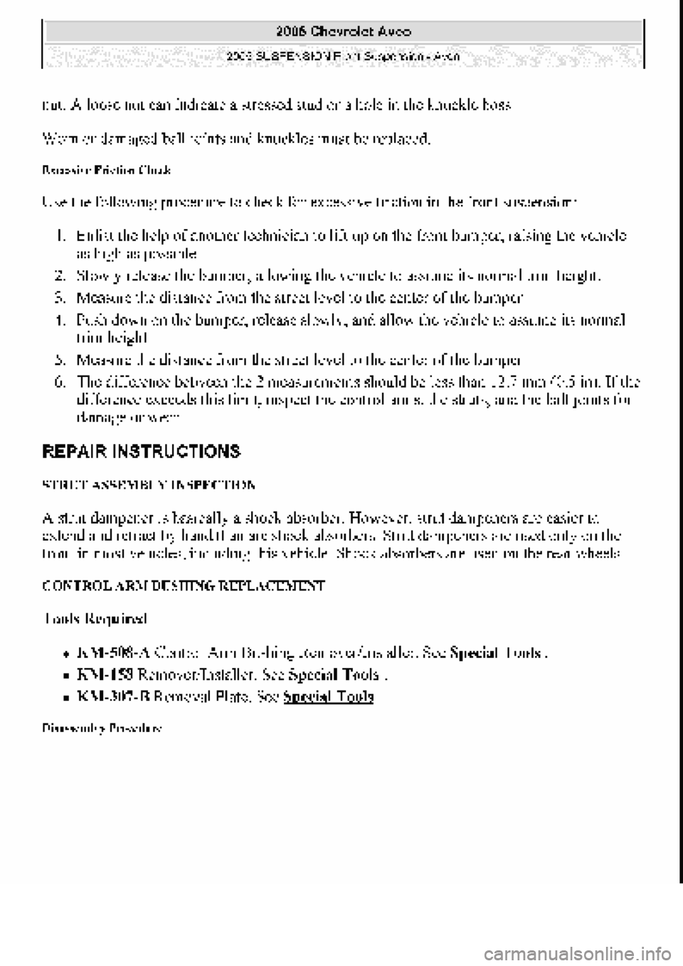 CHEVROLET AVEO 2002  Service Repair Manual 