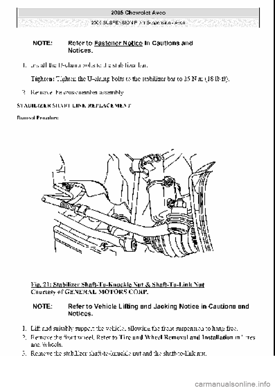 CHEVROLET AVEO 2002  Service Repair Manual 