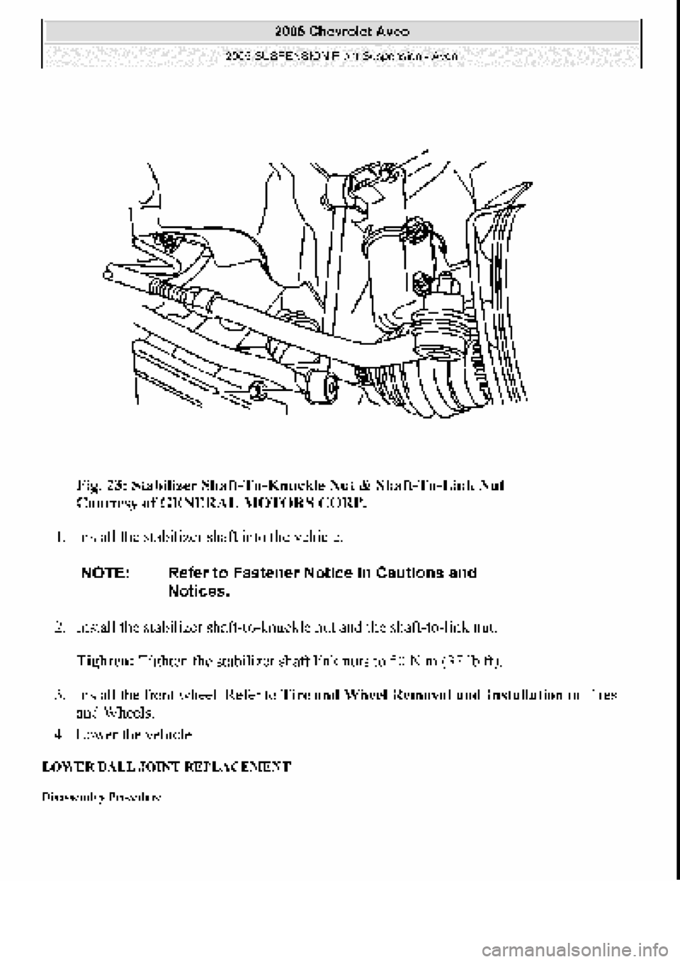 CHEVROLET AVEO 2002  Service Repair Manual 
