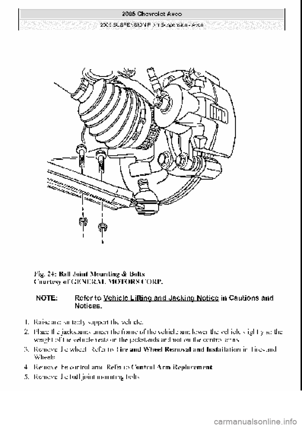 CHEVROLET AVEO 2002  Service Repair Manual 