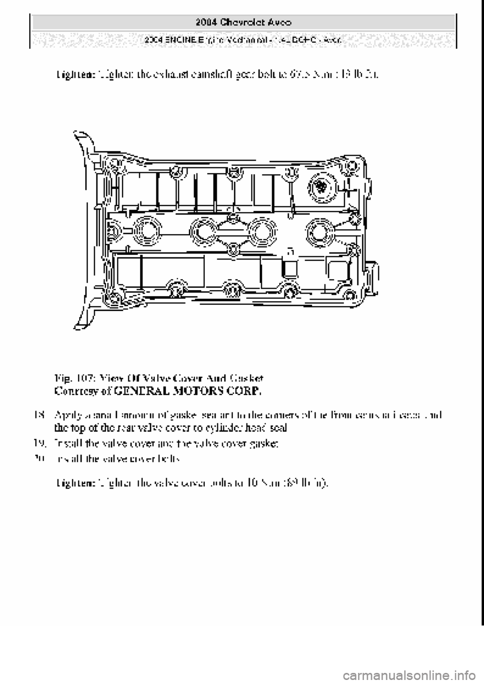 CHEVROLET AVEO 2002  Service Repair Manual 