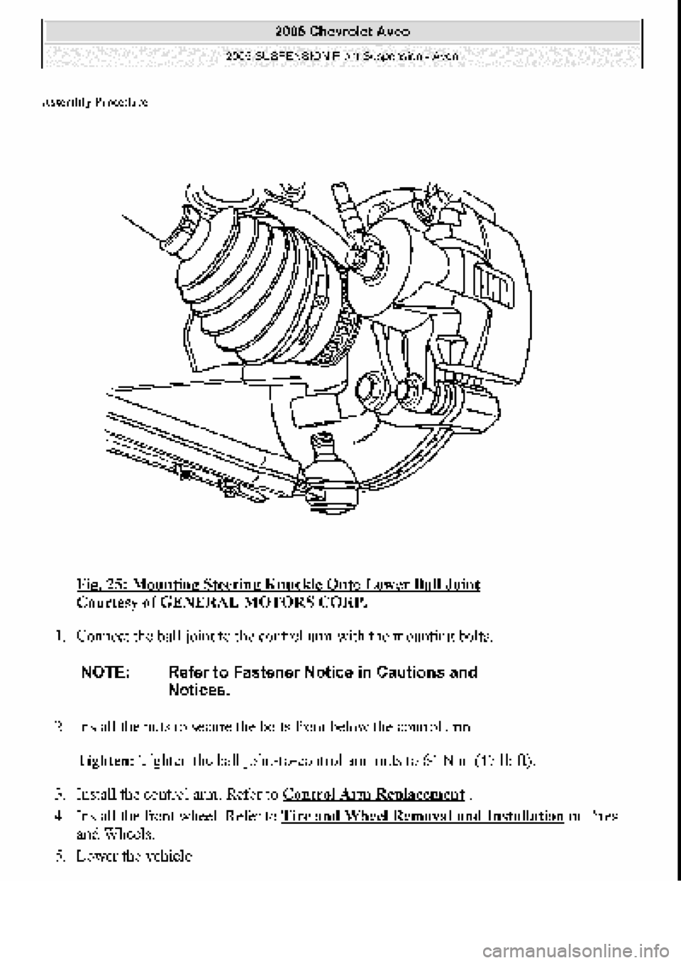 CHEVROLET AVEO 2002  Service Repair Manual 