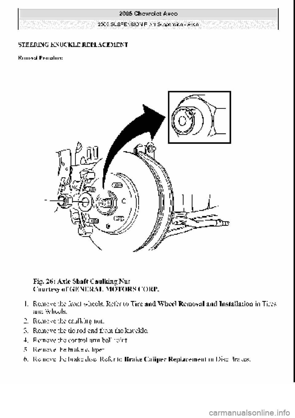 CHEVROLET AVEO 2002  Service Repair Manual 
