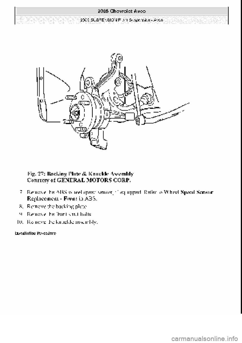 CHEVROLET AVEO 2002  Service Repair Manual 