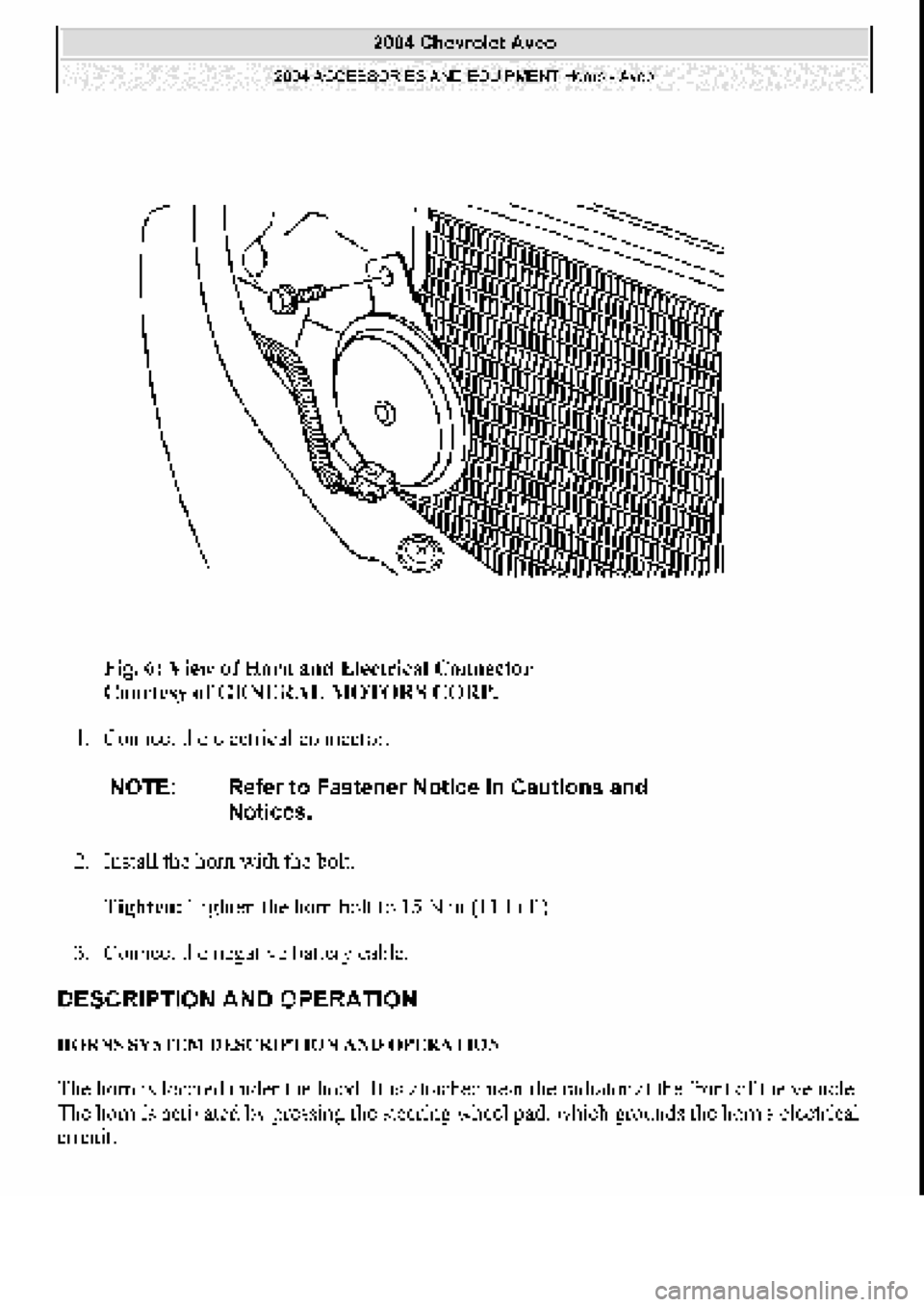 CHEVROLET AVEO 2002  Service Repair Manual 