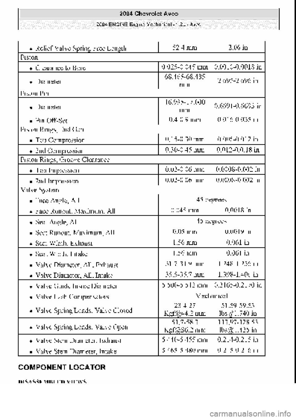 CHEVROLET AVEO 2002  Service Repair Manual 