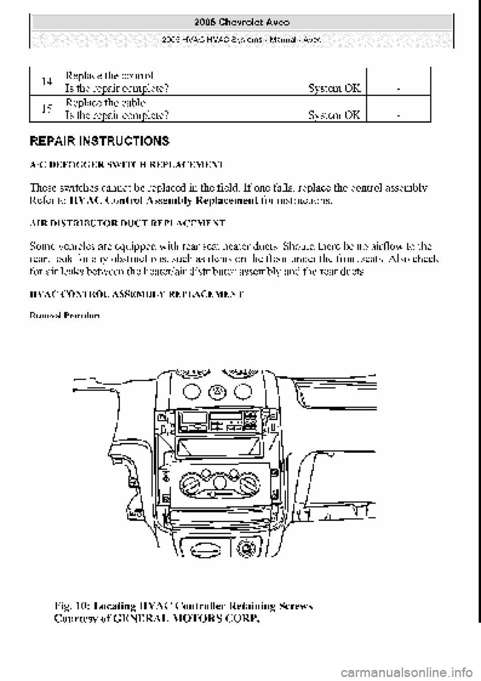 CHEVROLET AVEO 2002  Service Repair Manual 