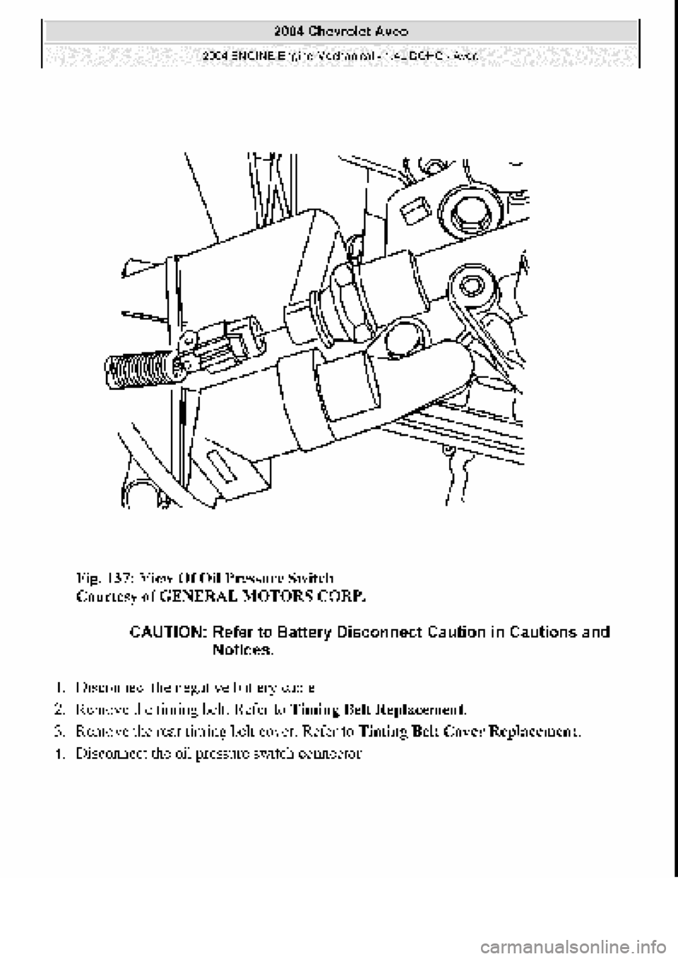 CHEVROLET AVEO 2002  Service Repair Manual 