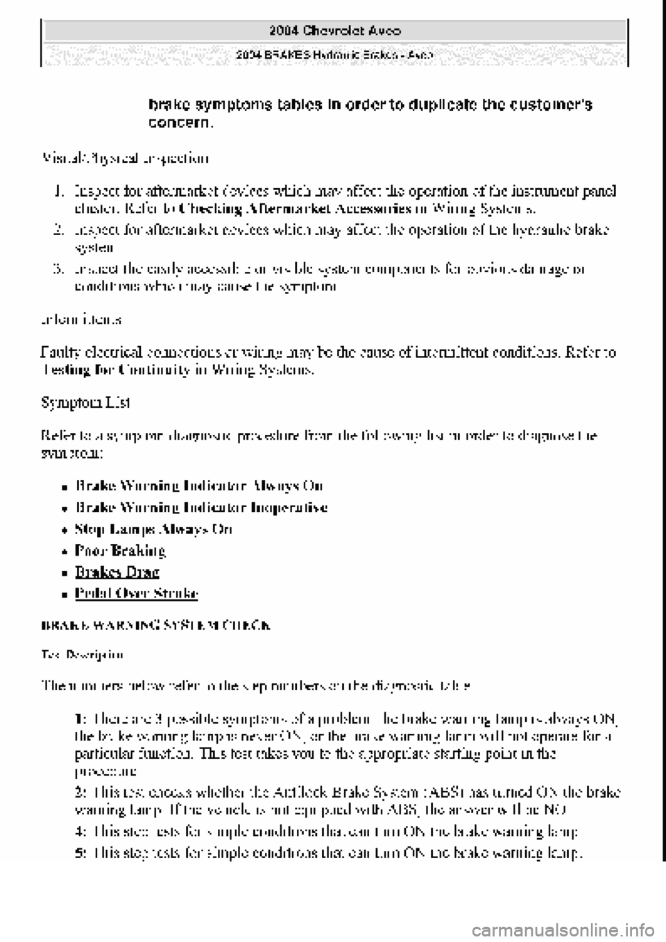 CHEVROLET AVEO 2002  Service Repair Manual 