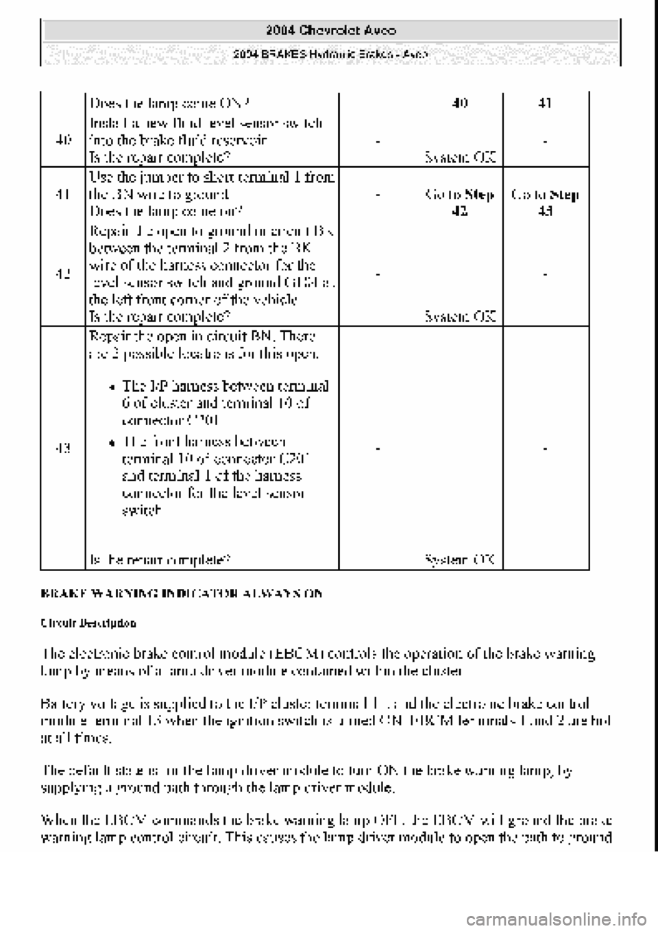 CHEVROLET AVEO 2002  Service Repair Manual 