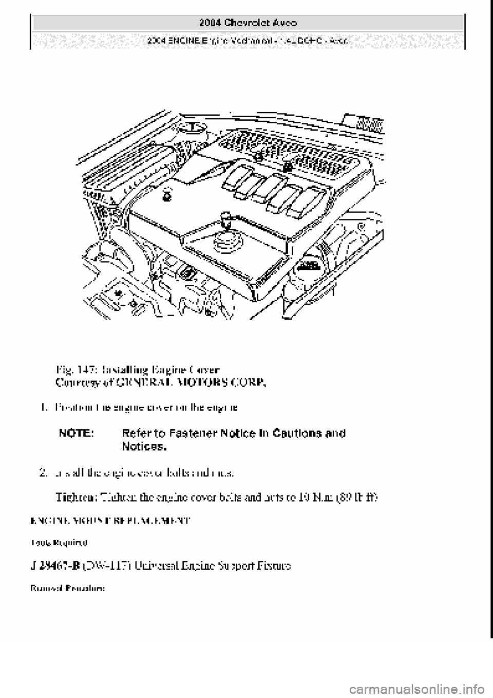 CHEVROLET AVEO 2002  Service Repair Manual 