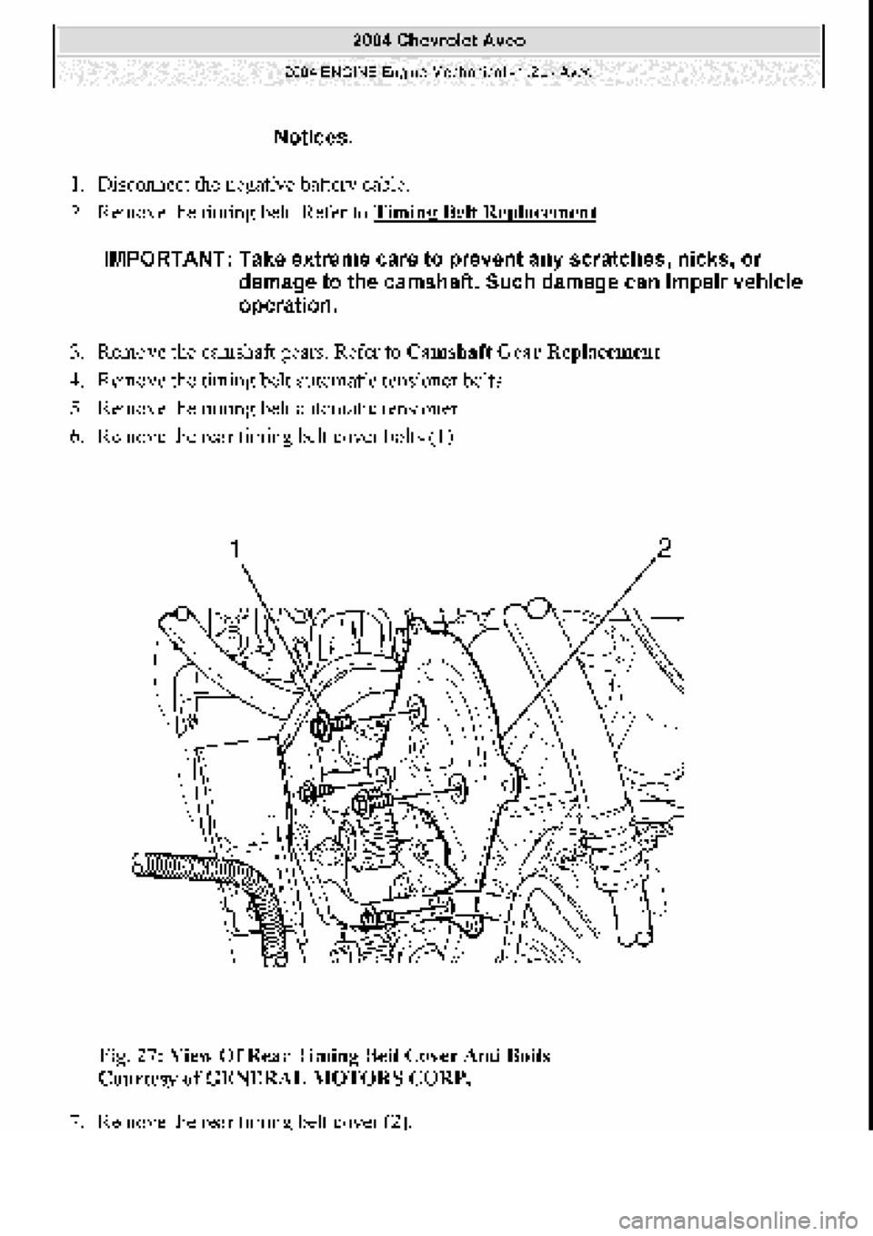 CHEVROLET AVEO 2002  Service Repair Manual 