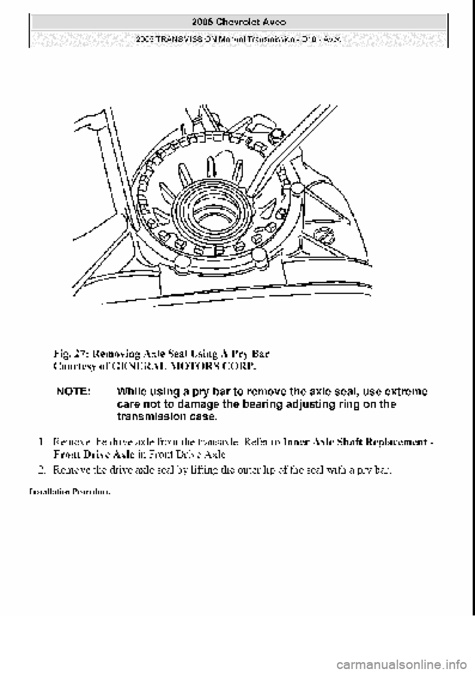 CHEVROLET AVEO 2002  Service Repair Manual 