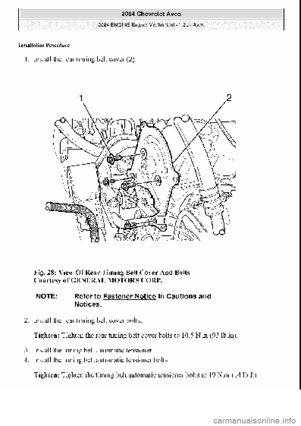 CHEVROLET AVEO 2002  Service Repair Manual 