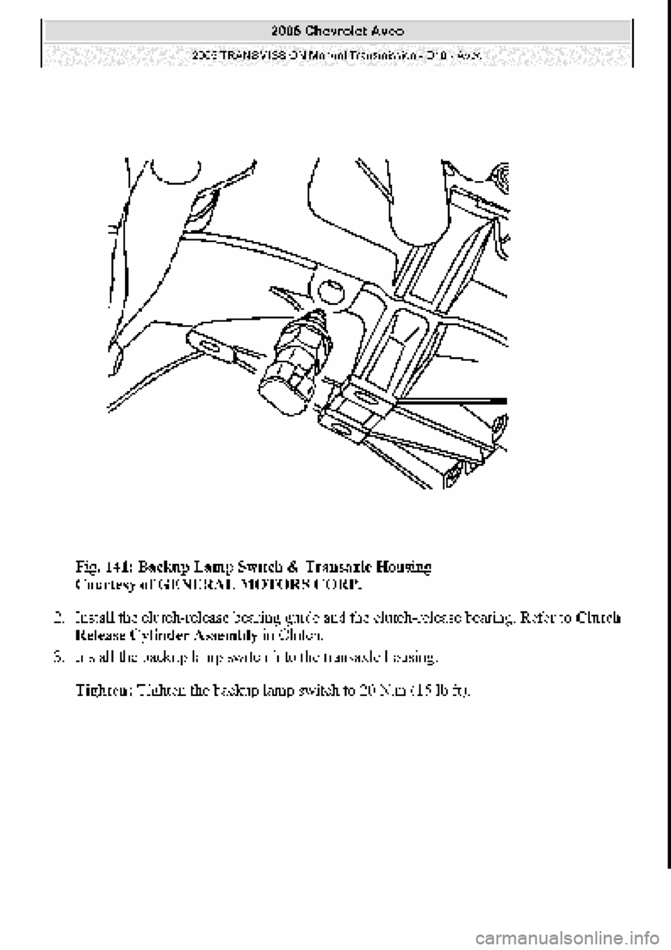CHEVROLET AVEO 2002  Service Repair Manual 