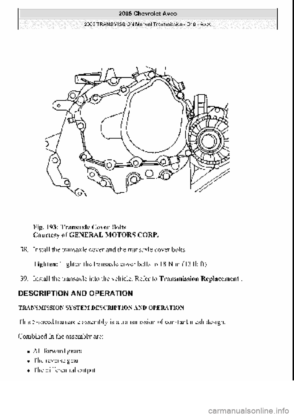 CHEVROLET AVEO 2002  Service Repair Manual 