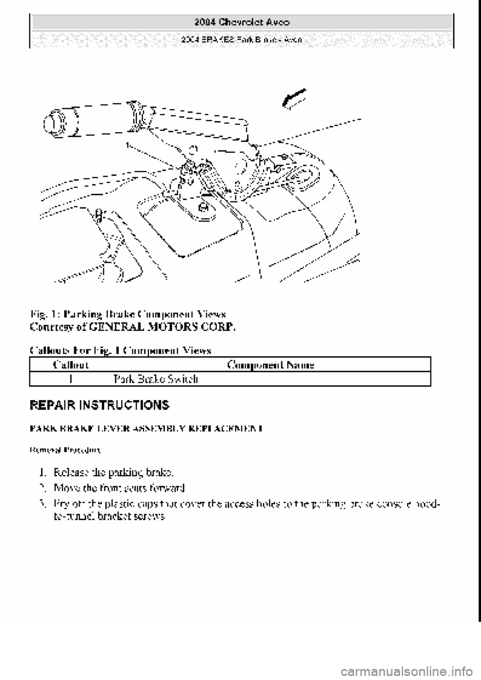 CHEVROLET AVEO 2002  Service Repair Manual 