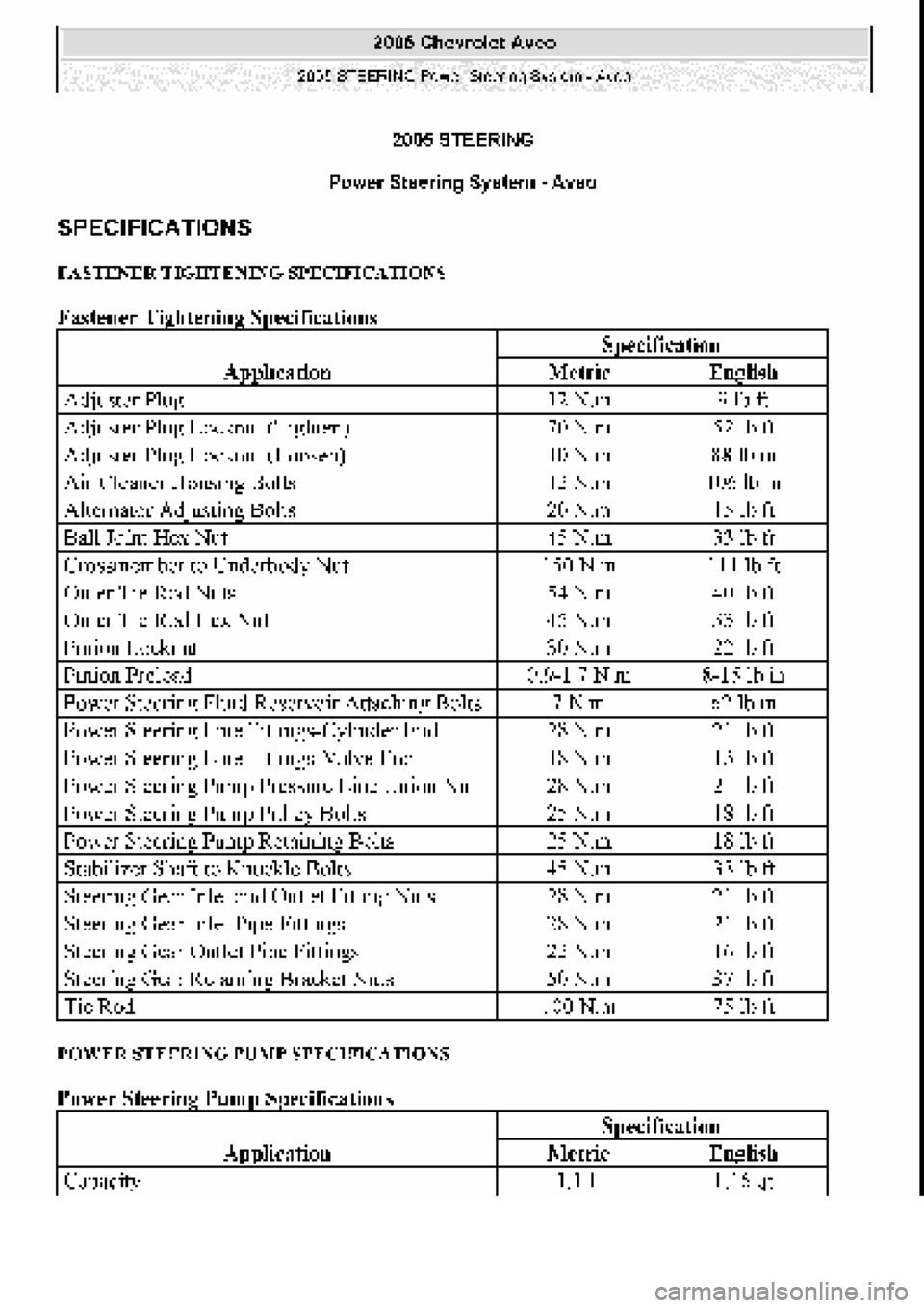 CHEVROLET AVEO 2002  Service Repair Manual 
