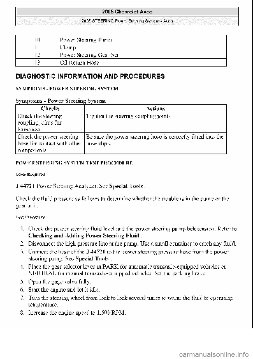 CHEVROLET AVEO 2002  Service Repair Manual 