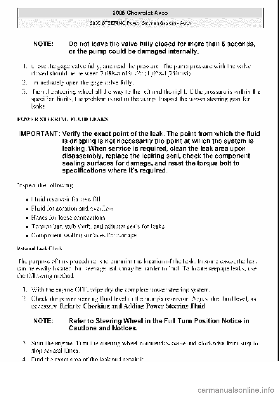 CHEVROLET AVEO 2002  Service Repair Manual 
